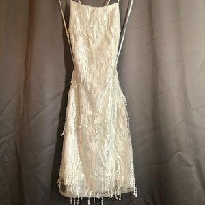 Lulus size small white fringe mini dress
